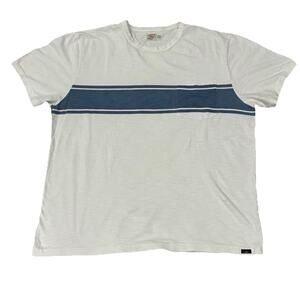 Faherty Chest Stripe Short Sleeve Cotton Tee Sun Washed Chest Pocket Men's XL